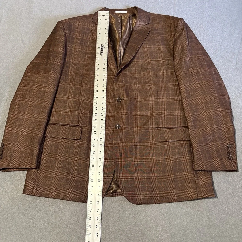Vinci Philosophy Sports Coat 48R Chocolate Glen‎ Check Performance Blazer Jacket
